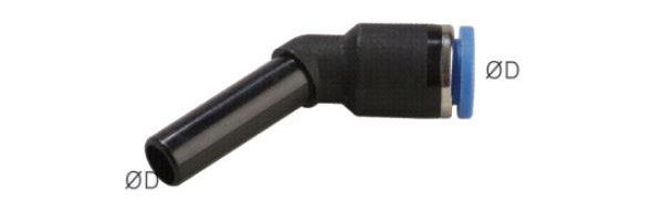 L-plug connectors with long plug nipple, 45°, standard