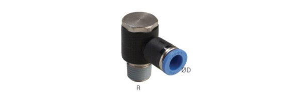 L-push in fittings, with external hex, standard
