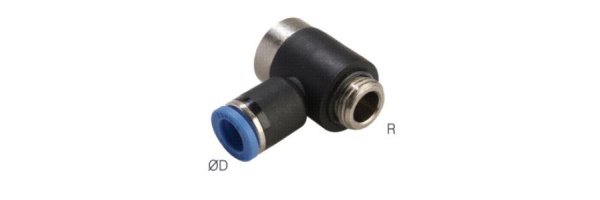 L-push in fittings, with cylindrical thread and internal hex, standard