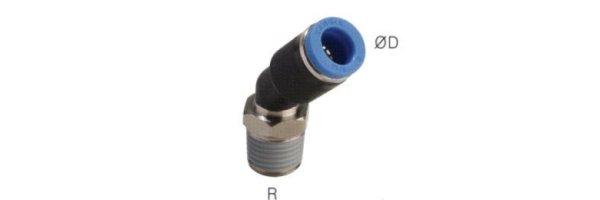 Push-in fittings 45°, standard