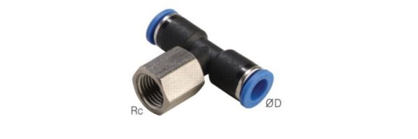 T-push-in fittings with internal thread, standard