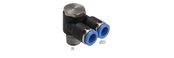 Y-push-in fittings with external hexagon, standard
