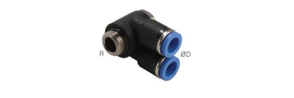 Y-push-in fittings with cylindrical thread and external hexagon, standard
