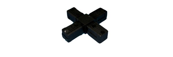 Square tube connector - cross shaped