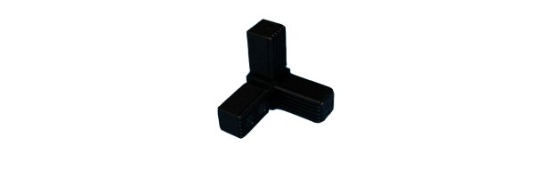 Square tube connector - corner shaped with outlet