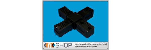 Square tube connector - cross shaped