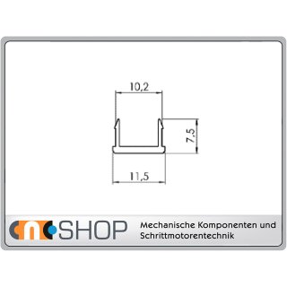 Abdeckprofil schwarz B-Typ Nut 10 / Länge 2 m