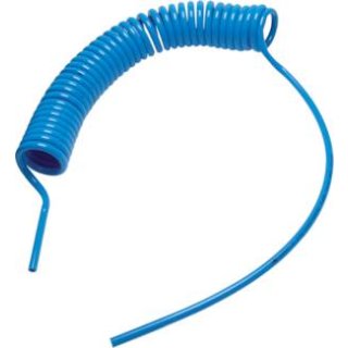 PUR-Spiralschlauch   10 x 6,5 mm, blau, 3 mtr. Arbeitslänge