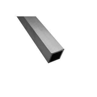 Aluminium square tube, silver anodised 10 x 10 x 1,0 mm, m ± 5mm