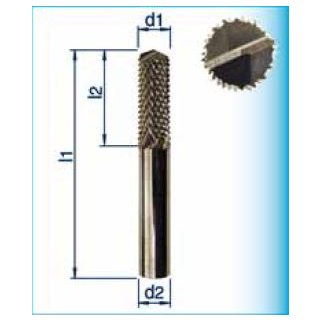 VHM-HSC-SCHAFTFRÄSER  Diamantverzahnt/Bohrerspitze 135° Ø  3 mm