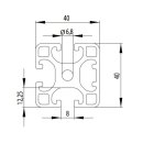 Profile 8 40x40 1N light, I-Type,per meter +/- 5 mm, slot 8