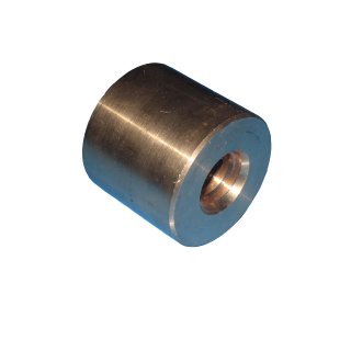 Trapezoidal nut 20x04 left hand thread RG7 straight, red bronze