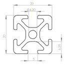 Profile 20x20 per meter +/- 5 mm, I-Type, slot 5