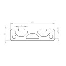 Profile 40x10 per meter +/- 5 mm, I-Type, slot 5