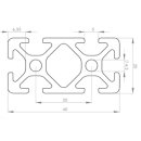 Profile 40x20 per meter +/- 5 mm, I-Type, slot 5