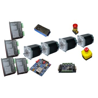Complete CNC-control ethernet for 4 axes + 4 motors 4NM Closed Loop incl. Software