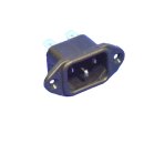 Panel Mount Plug Connector 10 A 6,3 mm black