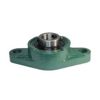 Standard Duty 1.4375 in Bore Eccentric Collar Locking Flange-Mount Ball Bearing Unit Two-Bolt Flange Malleable Iron Housing Contact Seal 