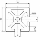Alu-Profil 5 20x20 2N , Zuschnitt frei wählbar