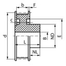 Zahnriemenrad Profil T5, Kunststoff; 12 Zähne; Riemenbreite 10 mm