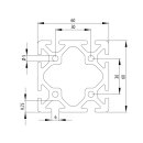 Profil 6 60x60, I-Typ, Zuschnitt 100 mm