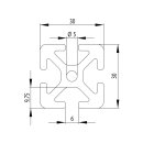 Profile 30x30 per meter +/- 5 mm, I-Type, slot 6