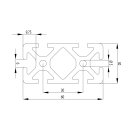 Profile 30x60 per meter +/- 5 mm, I-Type, slot 6