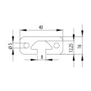 Profile 16x40 per meter +/- 5 mm, I-Type, slot 8