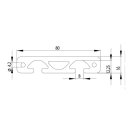 Profile 16x80 per meter +/- 5 mm, I-Type, slot 8