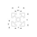 Profile 40x20 per meter +/- 5 mm, I-Type, slot 5