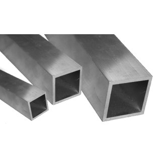 Aluminium square tube 25 x 25 x 1,5 mm, Length: 1000 mm ± 5mm