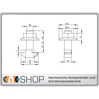 Hammerschraube mit Bundmutter P10 M8x 25