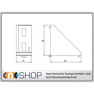 Winkel P10 45 x 90 mit Befestigungssatz