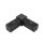 Connector, right angle shaped for aluminium tube 20 x 20 x 1, 5mm, PA black with steel core