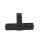 Connector, T-shape with outlet for aluminium tube 20 x 20 x 1,5mm, PA black with steel core