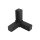 Connector, corner shaped with outlet for aluminium tube 20 x 20 x 1, 5mm, PA black, half shells