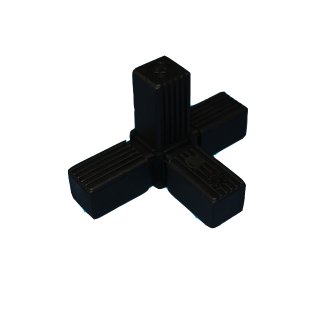 Steckverbinder, T-Stück mit Abgang f. Alu-Rohr 20x20x1,5 mm,  PA grau Glasfaser verstärkt