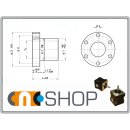 Trapezoidal nut 10x02 right hand, ready-to-install flanged nut RG7